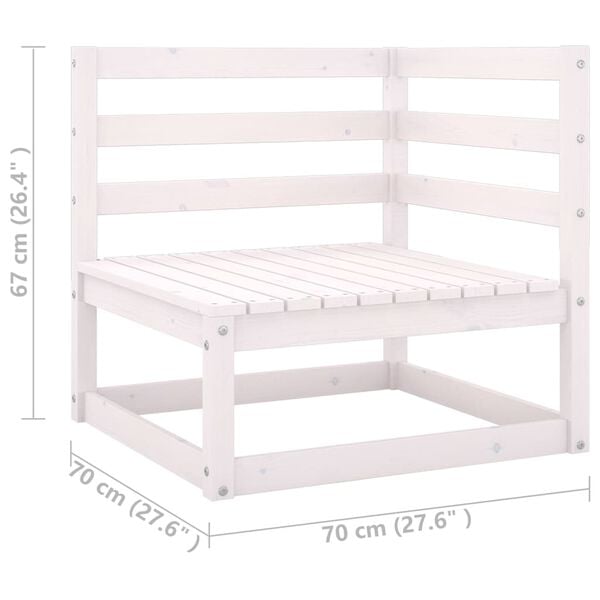 vidaXL 12 Piece Garden Lounge Set with Cushions White Solid Pinewood