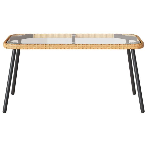 vidaXL Coffee Table Natural 90x45x42 cm Poly Rattan