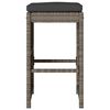 vidaXL Garden Bar Stools with Cushions 6 pcs Grey Poly Rattan