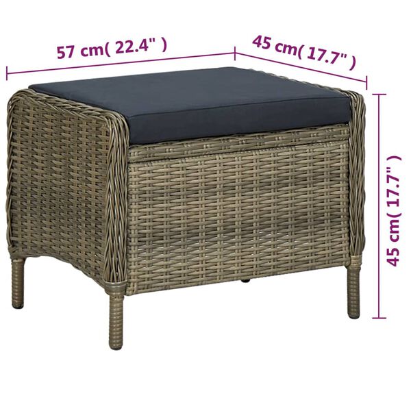 vidaXL 7 Piece Garden Dining Set Brown