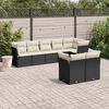 vidaXL 8 Piece Garden Sofa Set with Cushions Black Poly Rattan