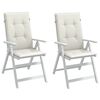 vidaXL Highback Chair Cushions 2 pcs Melange Cream 120x50x4 cm Fabric