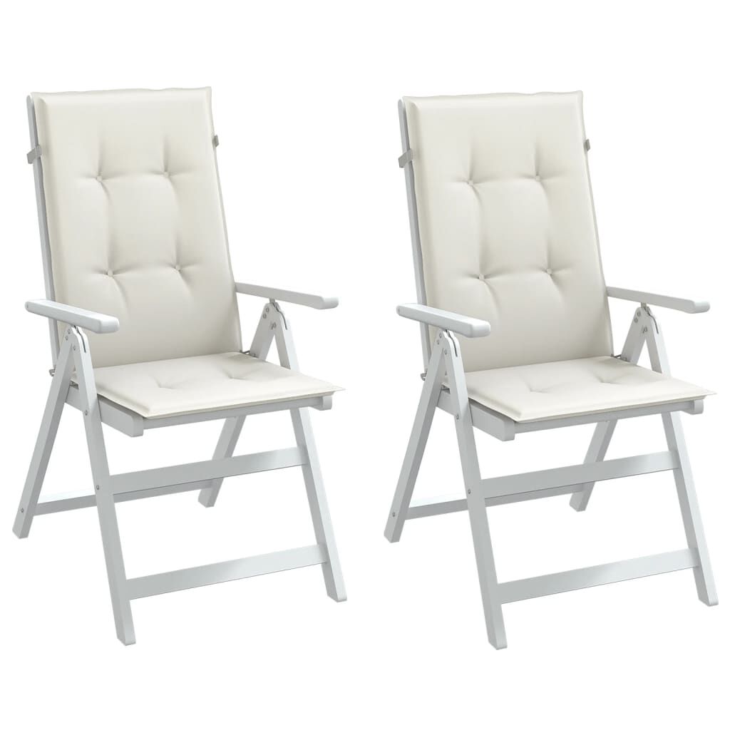 vidaXL Highback Chair Cushions 2 pcs Melange Cream 120x50x4 cm Fabric