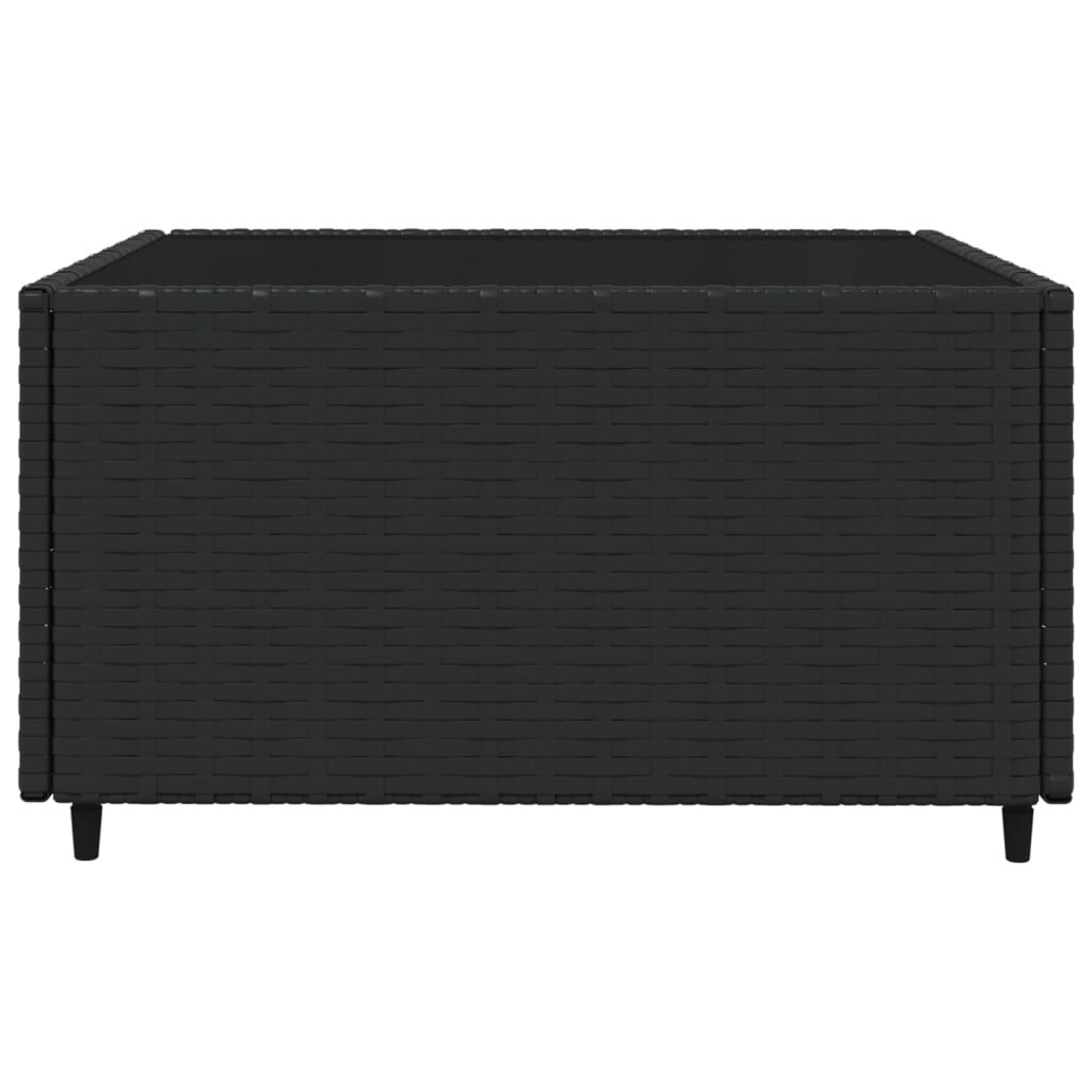 vidaXL 3 Piece Garden Lounge Set with Cushions Black Poly Rattan