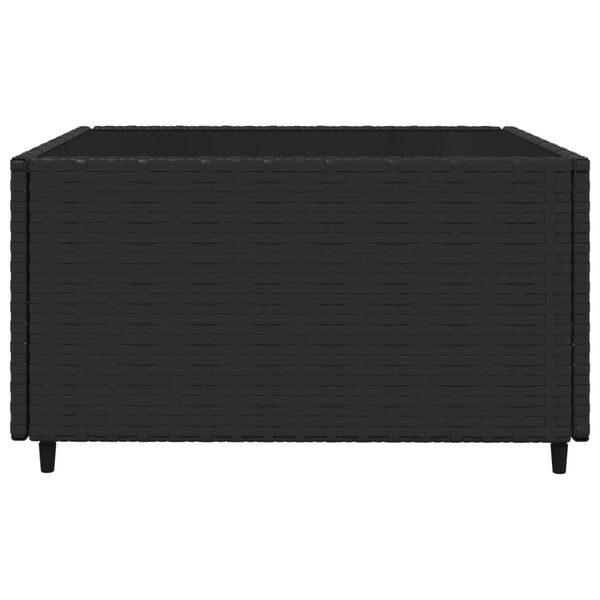 vidaXL 3 Piece Garden Lounge Set with Cushions Black Poly Rattan
