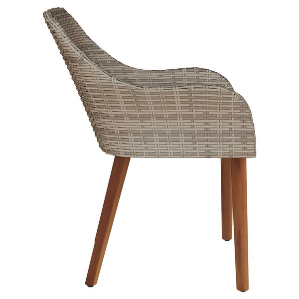 vidaXL Garden Chairs with Cushions 2 pcs Black Poly Rattan