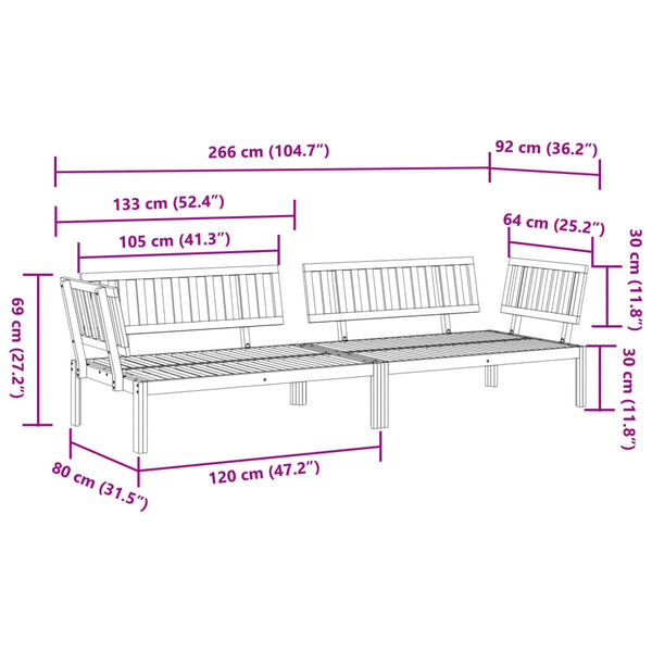 vidaXL Garden Pallet Corner Sofas 2 pcs Solid Wood Acacia