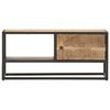 vidaXL TV Cabinet with Carved Door 90x30x40 cm Rough Mango Wood