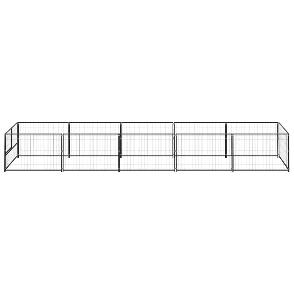 vidaXL Dog Kennel Black 5 m² Steel