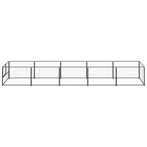 vidaXL Dog Kennel Black 5 m² Steel