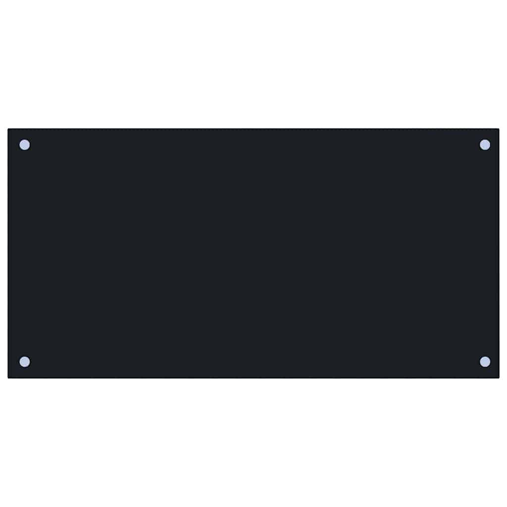 vidaXL Kitchen Backsplashes 2 pcs Black 80x40 cm Tempered Glass