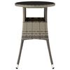 vidaXL Garden Table Ø60x75 cm Tempered Glass and Poly Rattan Grey