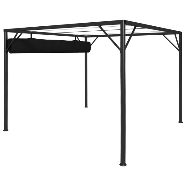 vidaXL Garden Gazebo with Retractable Roof Canopy 3x3 m Anthracite