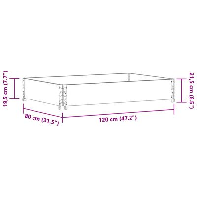 vidaXL Garden Planter 120x80 cm Solid Pine Wood