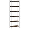 vidaXL Bookcase 6-Tier Smoked Oak 60x30x188 cm Engineered Wood