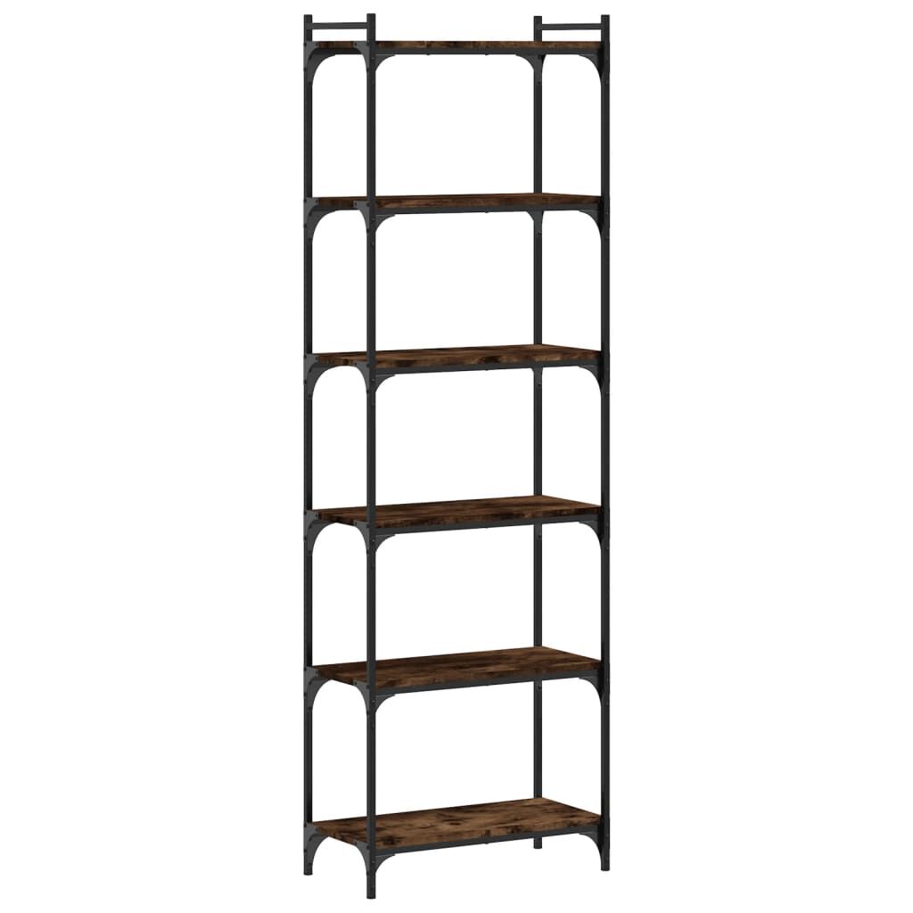 vidaXL Bookcase 6-Tier Smoked Oak 60x30x188 cm Engineered Wood