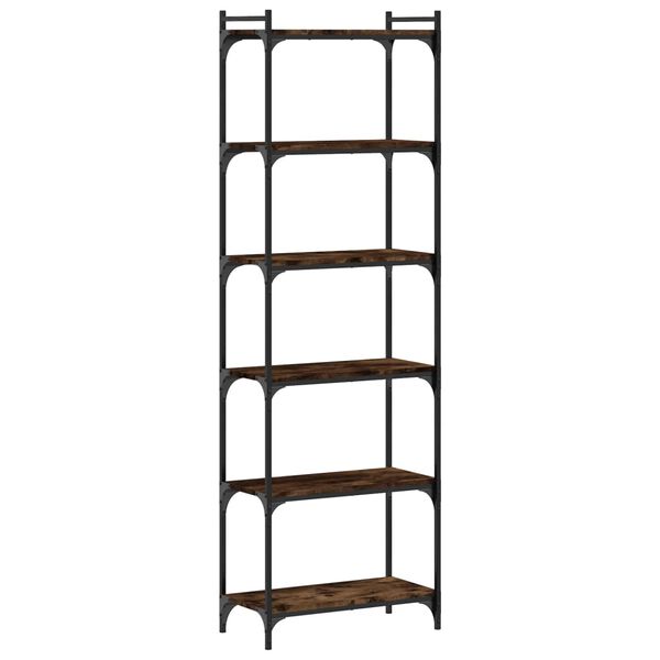 vidaXL Bookcase 6-Tier Smoked Oak 60x30x188 cm Engineered Wood