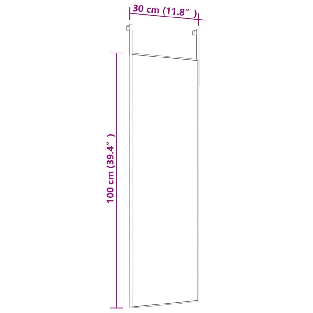 vidaXL Door Mirror Gold 30x100 cm Glass and Aluminium