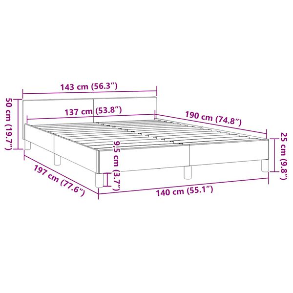 vidaXL Bed Frame without Mattress Black Double Faux Leather