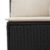 vidaXL Garden Sofa with Cushions 3-Seater Black Poly Rattan