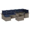 vidaXL Garden Sofa Set with Cushion 8 pcs Grey Poly rattan