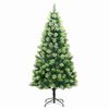 vidaXL Artificial Hinged Christmas Tree 300 LEDs & Ball Set 180 cm
