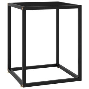 vidaXL Coffee Table Black with Black Glass 40x40x50 cm