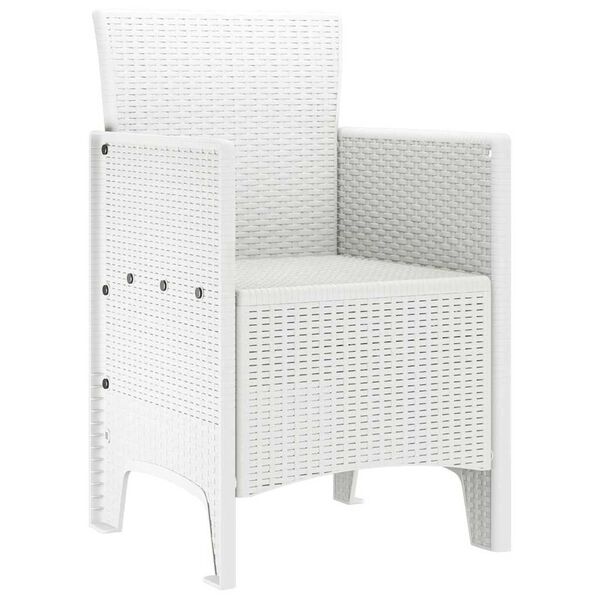 vidaXL Garden Chair 2 pcs White 53 x 49 x 85 cm Polypropylene
