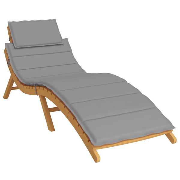 vidaXL Sun Lounger Cushion Grey 186x58x4cm Oxford Fabric