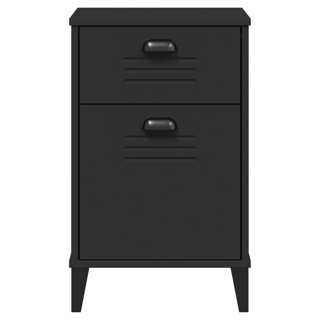 vidaXL Bedside Cabinet VIKEN Black Engineered Wood