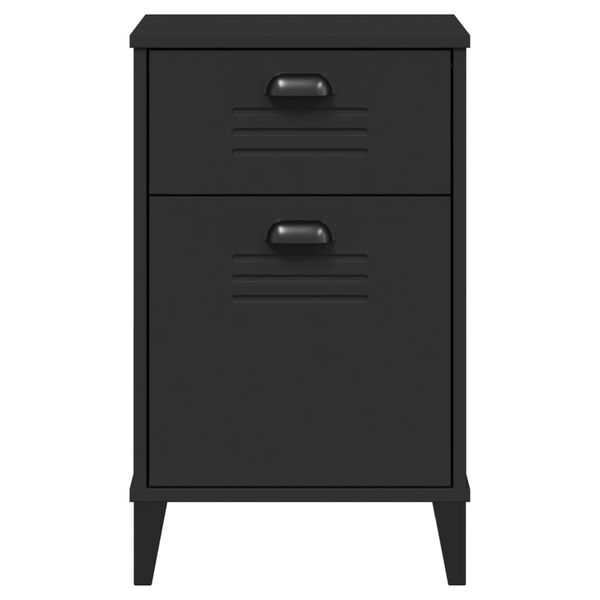 vidaXL Bedside Cabinet VIKEN Black Engineered Wood