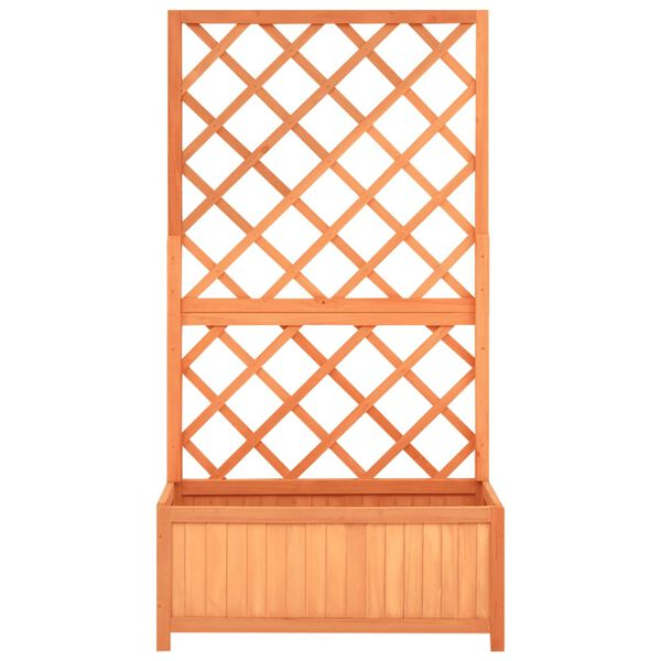 vidaXL Garden Trellis Planter Brown 70x30x135 cm Solid Firwood