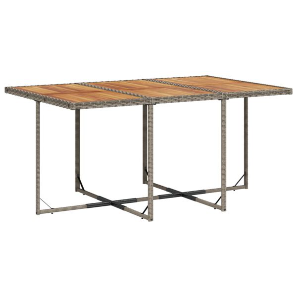 vidaXL 7 Piece Garden Dining Set with Cushions Grey Poly Rattan