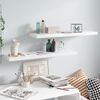 vidaXL Floating Wall Shelves 2 pcs High Gloss White 90x23.5x3.8 cm MDF