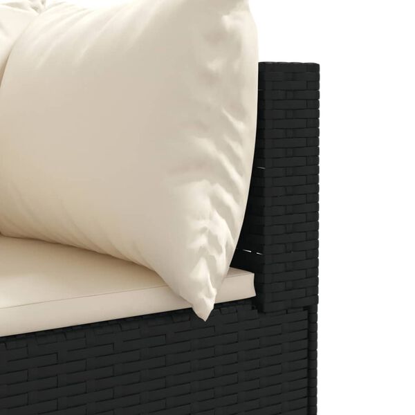 vidaXL 6 Piece Garden Lounge Set with Cushions Black Poly Rattan