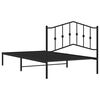 vidaXL Metal Bed Frame without Mattress with Headboard Black 100x200cm