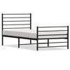 vidaXL Metal Bed Frame without Mattress with Footboard Black 100x200cm