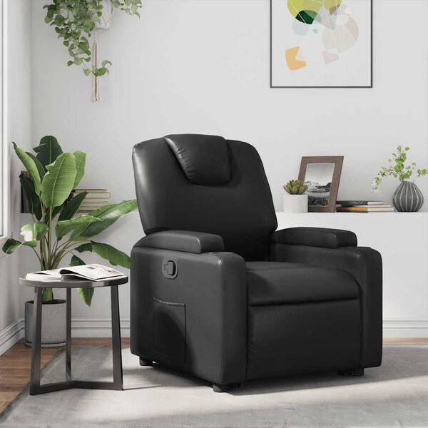 vidaXL Recliner Chair Black Faux Leather