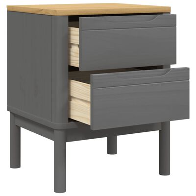 vidaXL Bedside Cabinet FLORO Grey 45x39x57 cm Solid Wood Pine