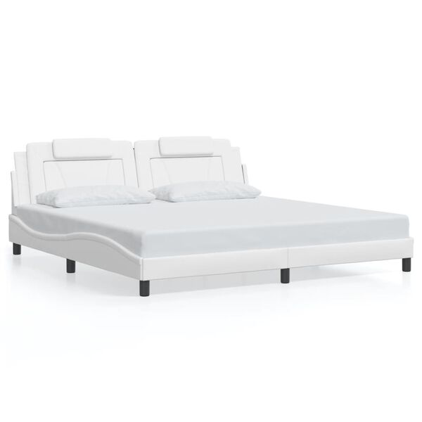 vidaXL Bed Frame "Viana" without Mattress White 193x203 cm Faux Leather