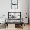 vidaXL Metal Bed Frame without Mattress with Footboard Black 100x190cm