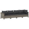 vidaXL 11 Piece Garden Lounge Set with Cushions Grey Poly Rattan