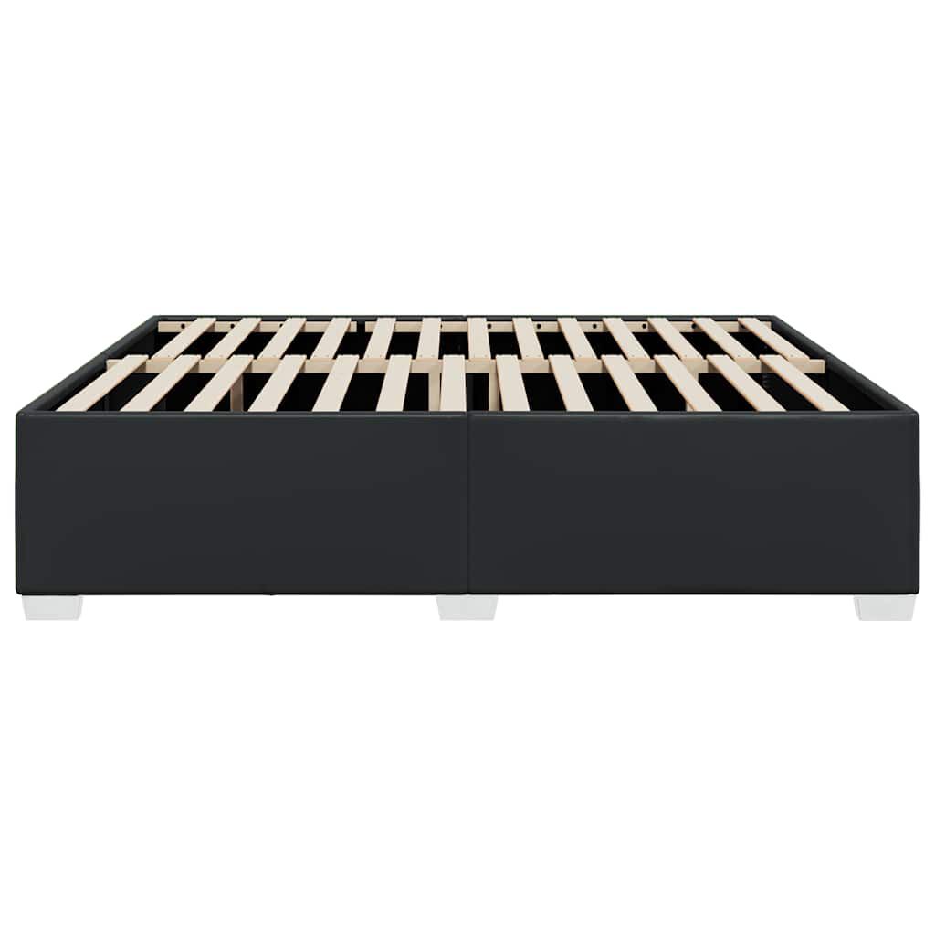 vidaXL Bed Frame without Mattress Black King Faux Leather
