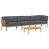 vidaXL Sofa Set with Cushion Plain 4 pcs Anthracite Solid Acacia Wood