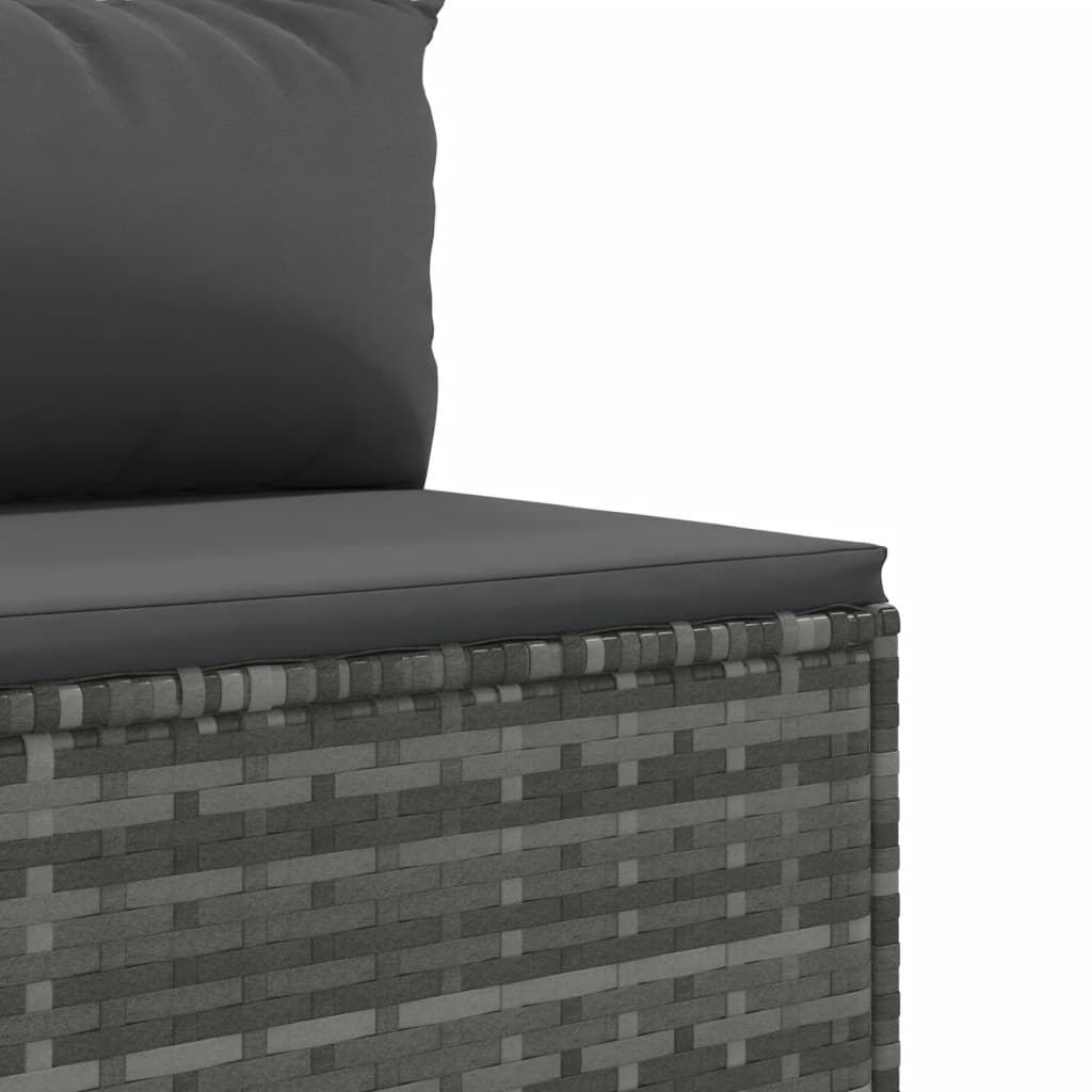 vidaXL 9 Piece Garden Sofa Set with Cushions Grey Poly Rattan