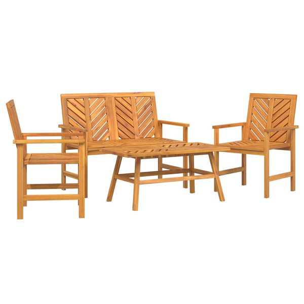 vidaXL 4 Piece Garden Lounge Set Solid Wood Acacia