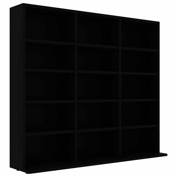vidaXL CD Cabinet Black 100x23x89.5 cm Engineered Wood