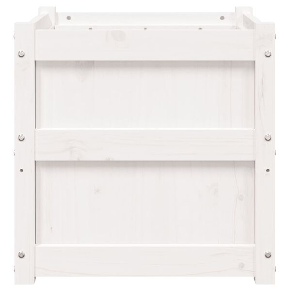 vidaXL Garden Planter White 50x50x50 cm Solid Wood Pine