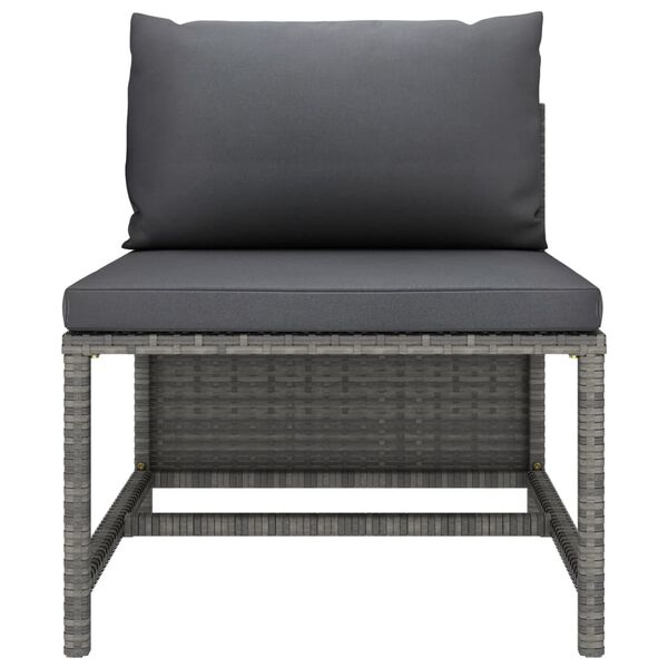 vidaXL 4 Piece Garden Lounge Set with Cushions Poly Rattan Grey