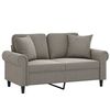 vidaXL 2-Seater Sofa with Pillows&Cushions Light Grey 120 cm Velvet